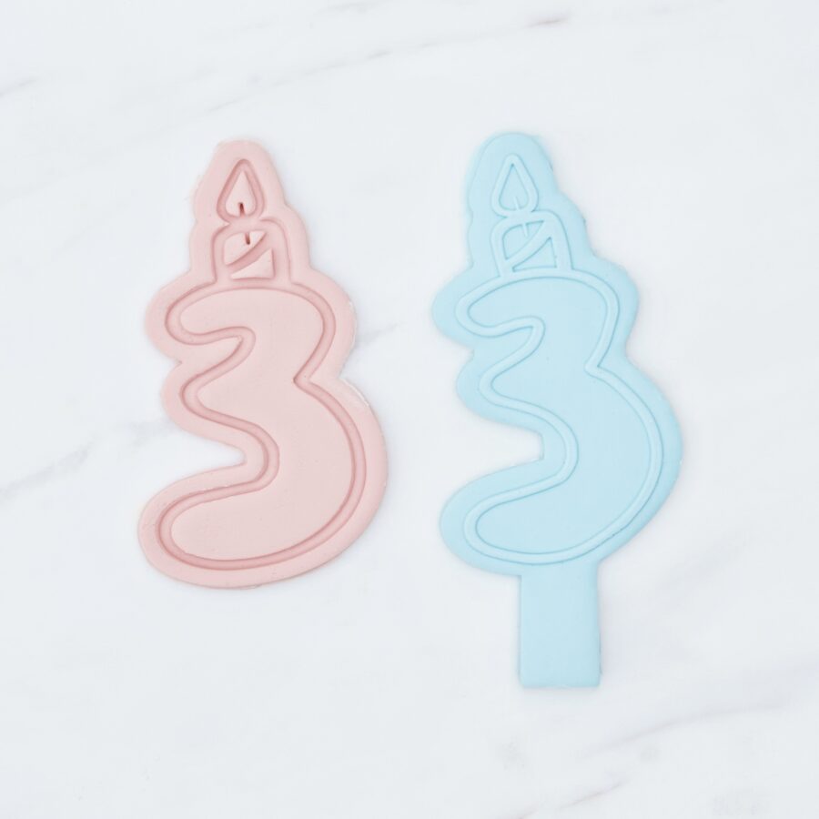 hennabloom Birthday Number 3 Candle